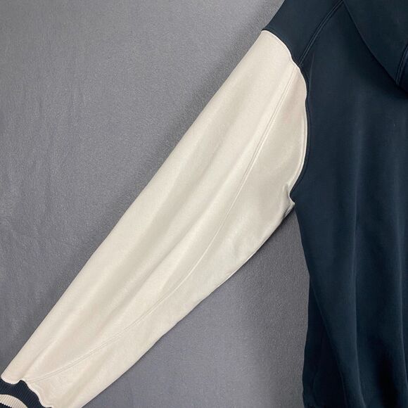 Nike Air Jordan Varsity Hoodie Sweatshirt Mens S Blue White Zip Snap Button Up - Picture 4 of 16